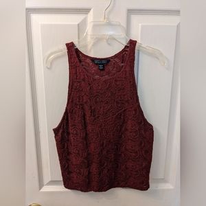 American Eagle Outfitters Soft & Sexy Burgundy Lace Tank Top Size Medium